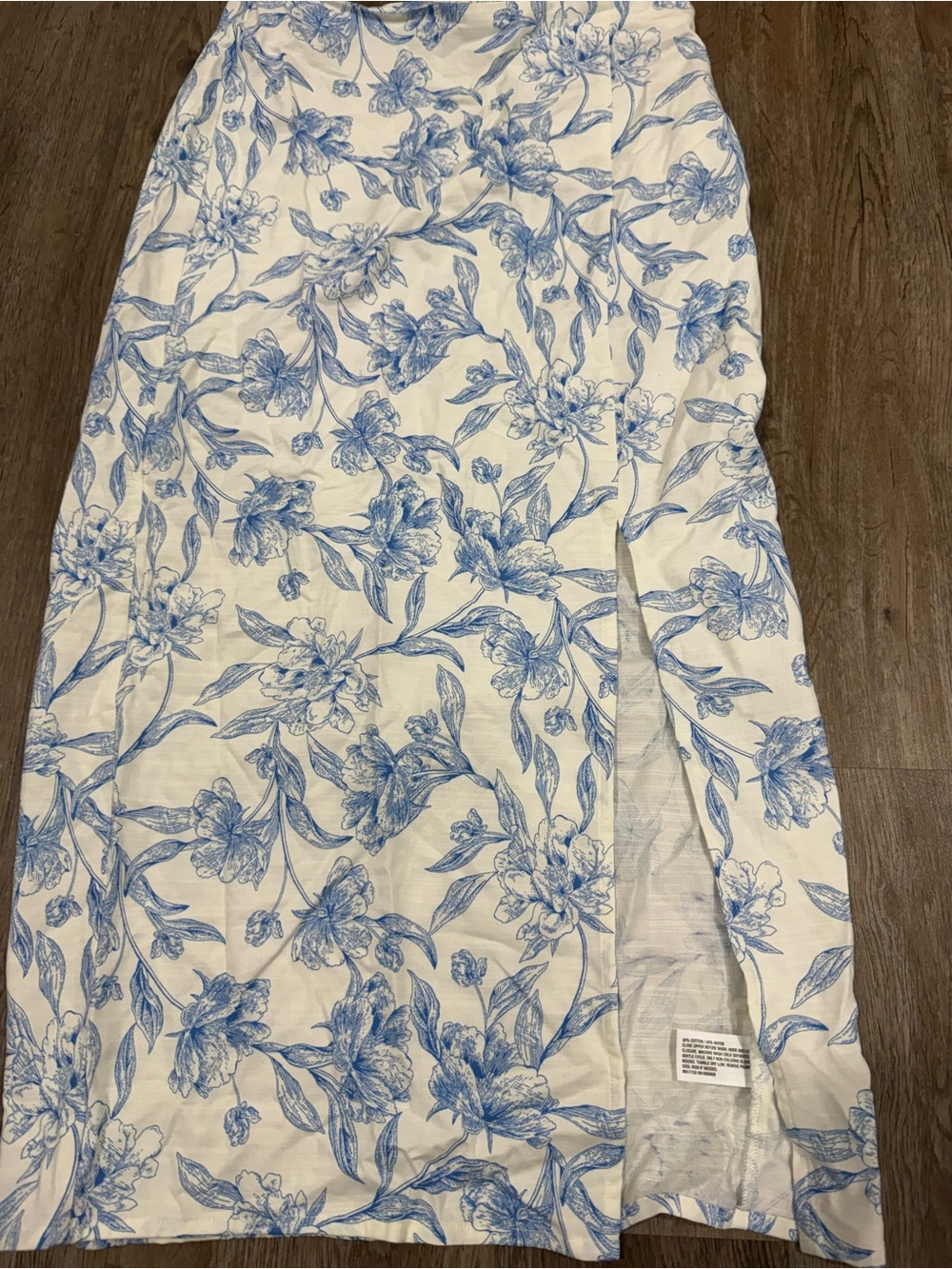 Target Blue Floral Midi Skirt - White & Blue